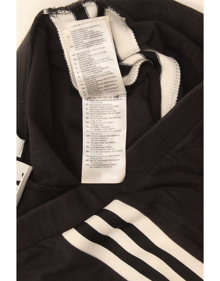 Женские леггинсы Adidas UK 10, маленькие черные хлопковые