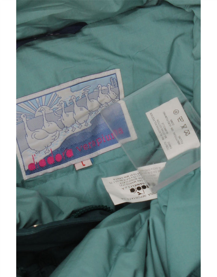 Женская утепленная куртка оверсайз с капюшоном DIADORA UK 16, большой синий цветочный принт