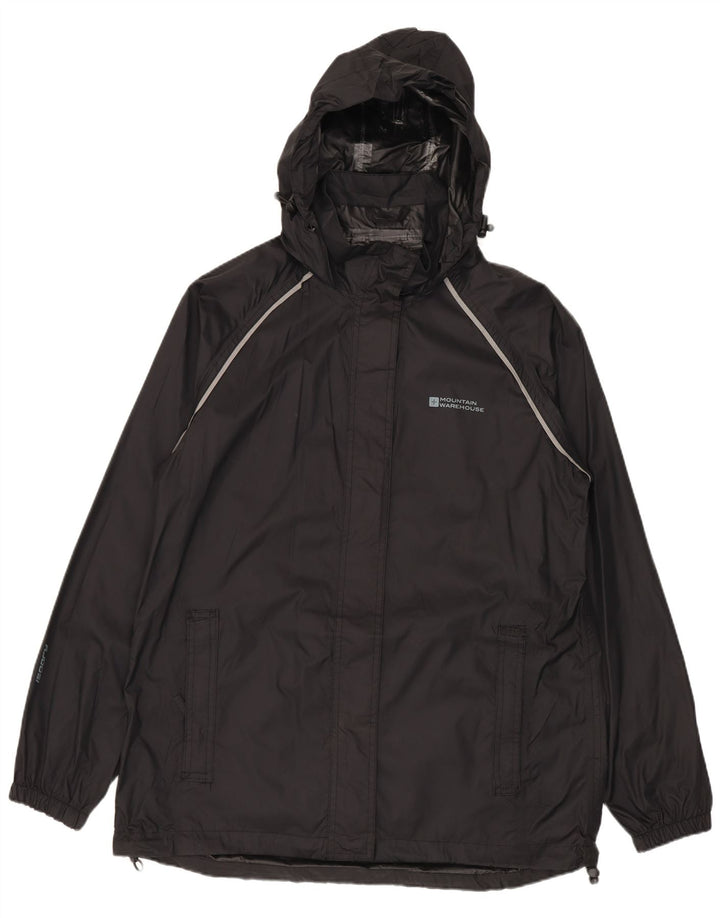 Женская дождевик с капюшоном Mountain Warehouse UK 12, средний черный нейлон