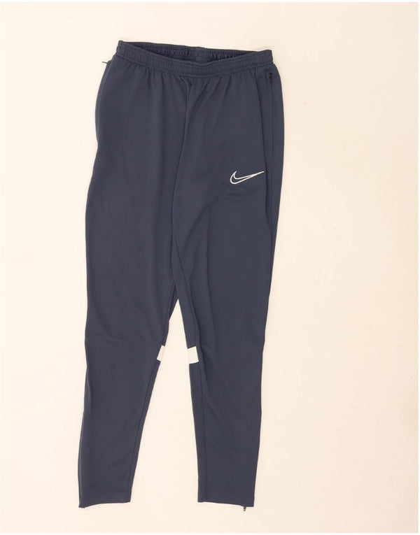 Мужские спортивные брюки Nike среднего размера, темно-синие, полиэстер с цветными блоками, спортивные
