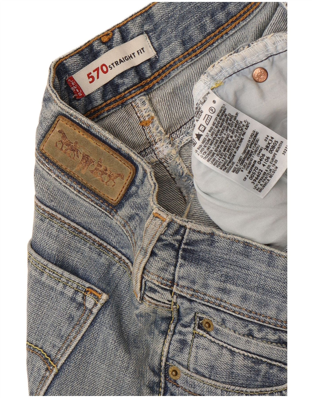 Женские прямые джинсы Levi's 570 W28 L30 синие, хлопок