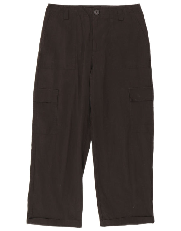 Женские прямые брюки карго Zara Medium W28 L25, черные, хлопковые