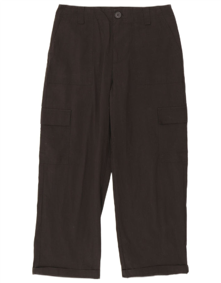 Женские прямые брюки карго Zara Medium W28 L25, черные, хлопковые