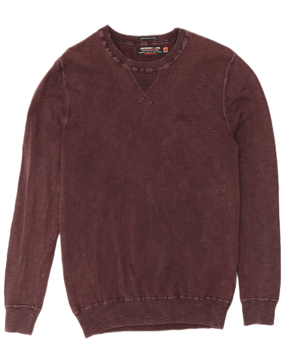 Мужской свитер Superdry, джемпер среднего цвета, бордовый, хлопок