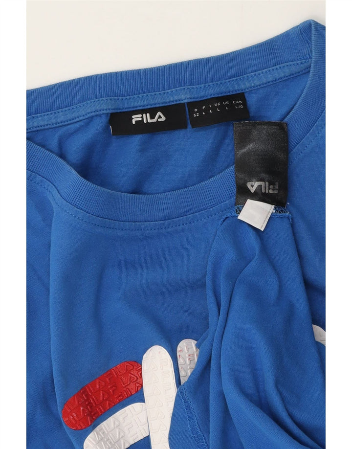 Fila Мужская футболка с рисунком, большой синий хлопок