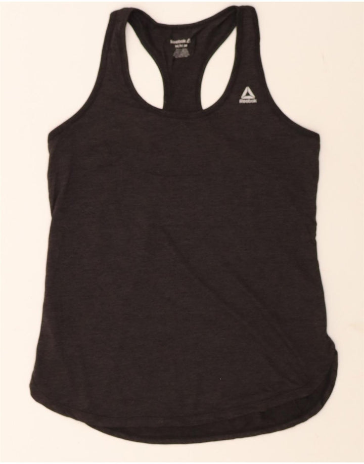 REEBOK Womens Vest Top UK 12 Medium Grey Polyester Vintage Reebok and Second-Hand Reebok from Messina Hembry 