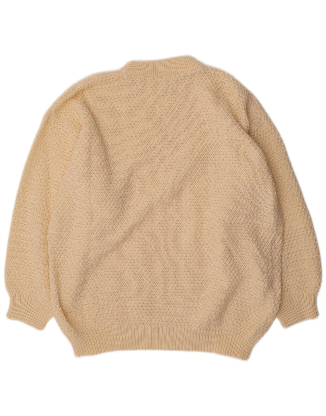 ВИНТАЖНЫЙ женский джемпер с круглым вырезом, Великобритания 20, размер 2XL, белый полиакрил