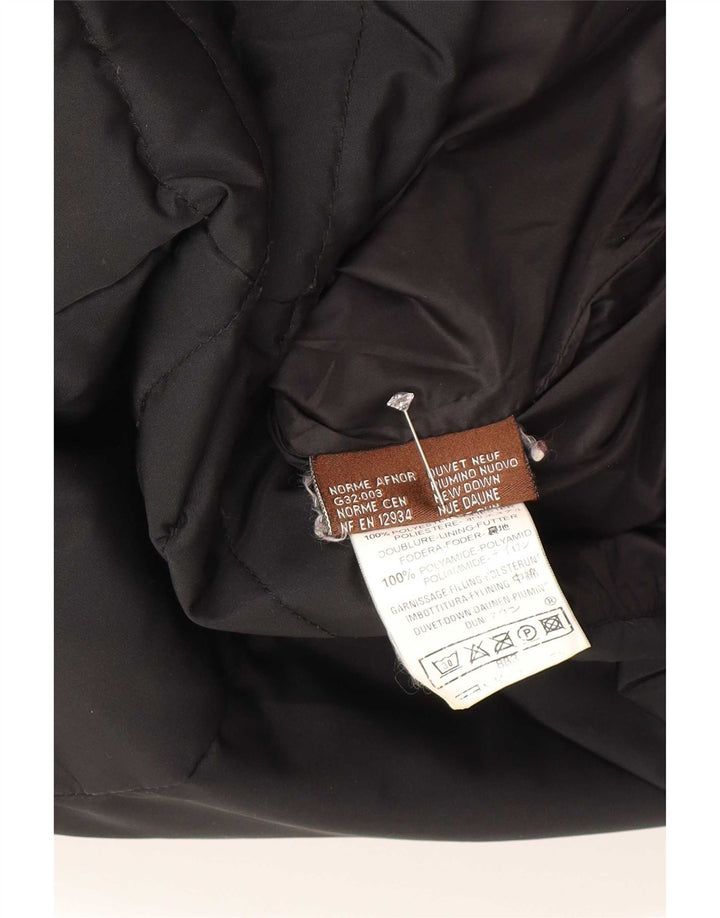 Moncler Женская стеганая куртка с капюшоном, размер 2, средний черный полиэстер