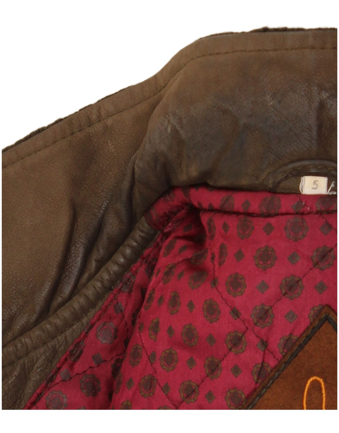 Винтажная мужская вязаная кожаная куртка UK 42 XL, цвет хаки, классика с цветными блоками