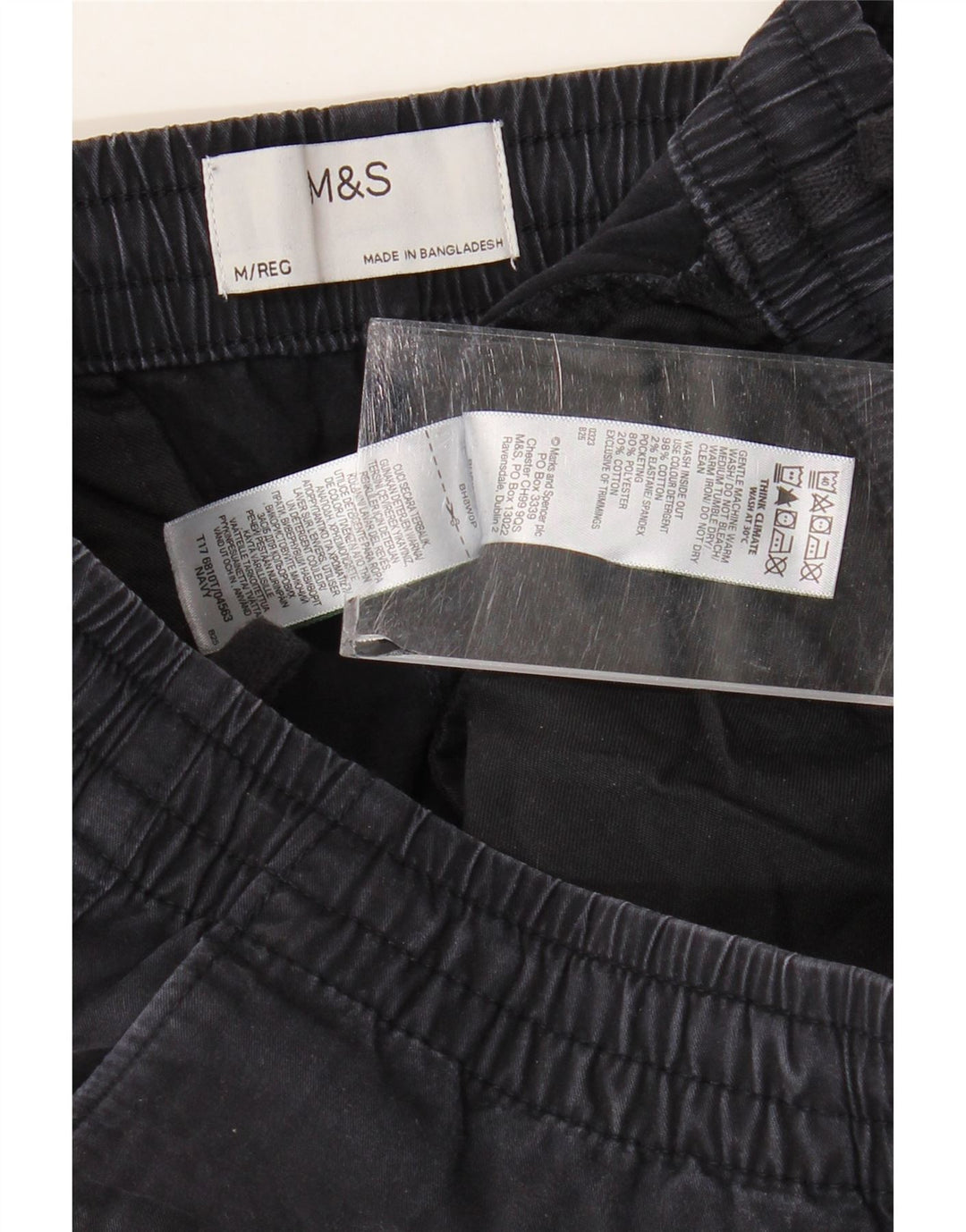 Мужские прямые брюки-чиносы Marks & Spencer Medium W32 L28 Темно-синие