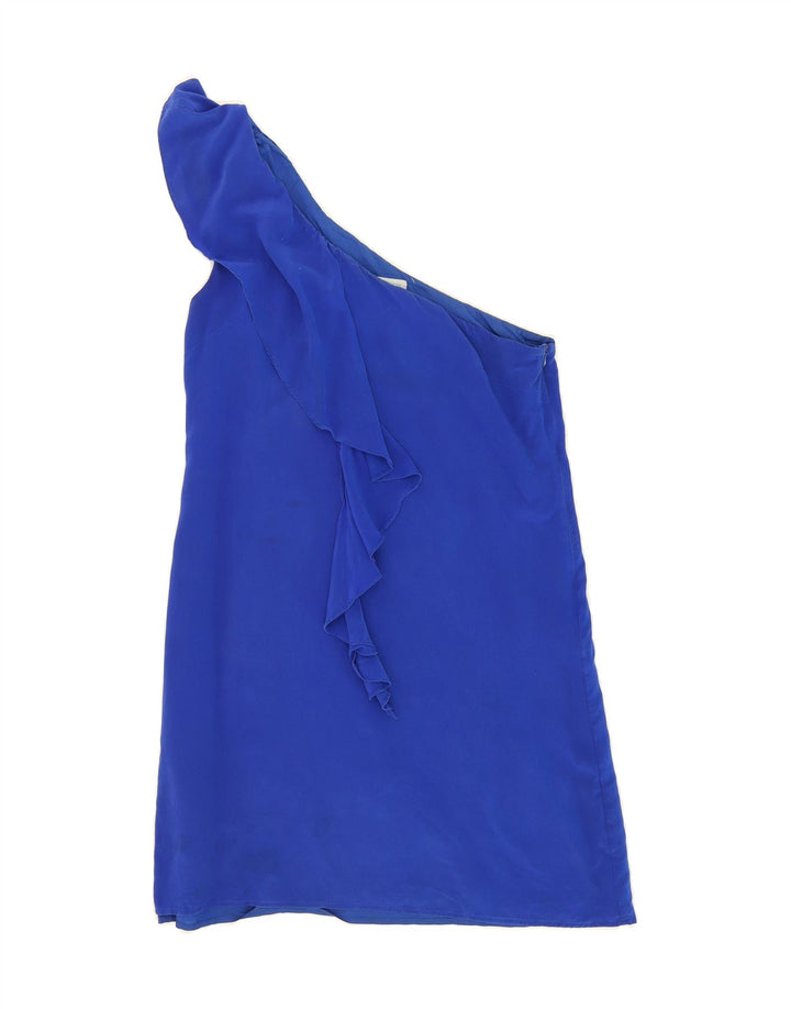 OASIS Womens One Shoulder Top UK 12 Medium  Blue Silk Vintage Oasis and Second-Hand Oasis from Messina Hembry 