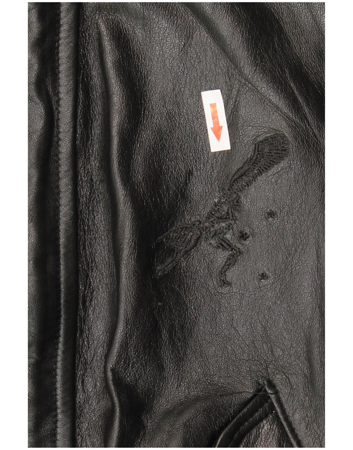 Мужская кожаная куртка VINTAGE UK 36 маленькая черная кожаная