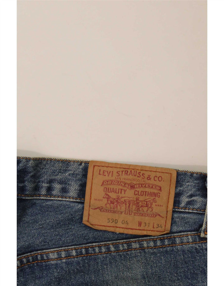 Женские прямые джинсы Levi's 590 W31 L32 синие, хлопок