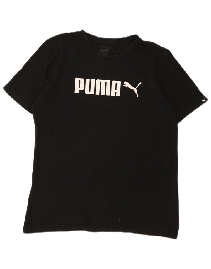 Мужская футболка с рисунком Puma, черный хлопок, средний размер
