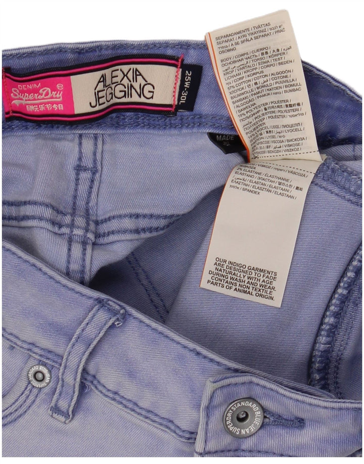 Женские рваные джинсы-джеггинсы Superdry Alexia W25 L30, синий хлопок
