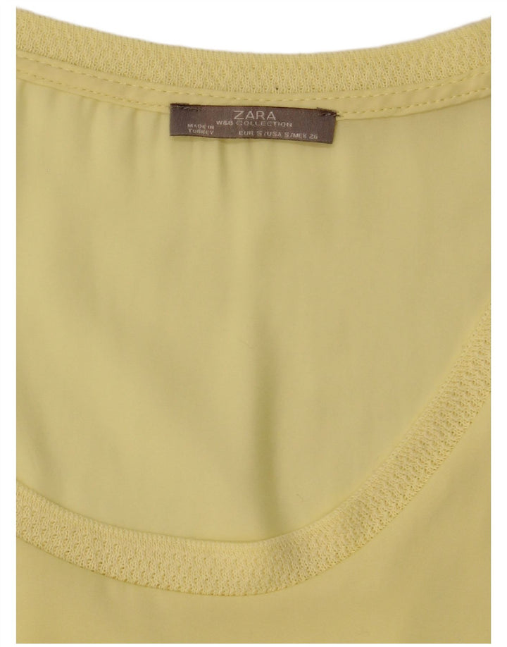 Женская блузка Zara Top UK 10, маленькая, желтая