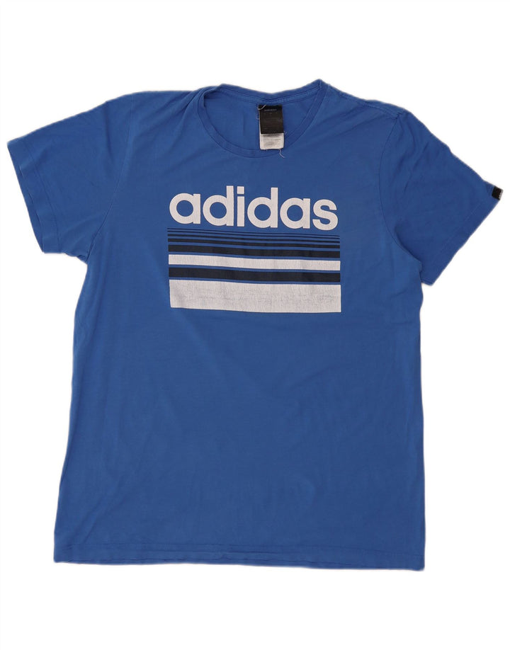 Мужская футболка с рисунком Adidas, большой синий хлопок