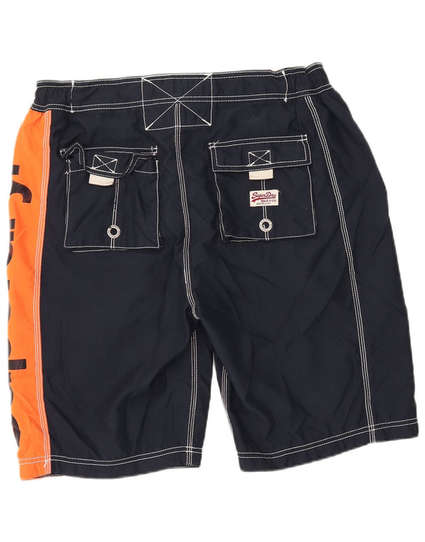 Мужские шорты для плавания Superdry с рисунком 2XL, темно-синие, полиэстер с цветными блоками