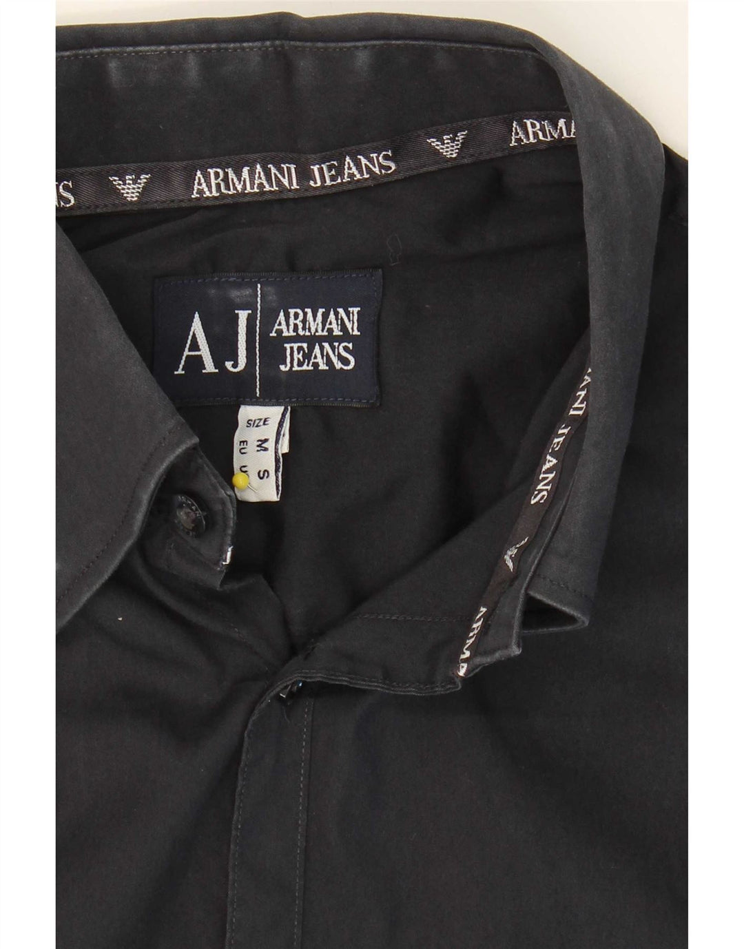 Мужская рубашка Armani Jeans среднего размера, темно-синяя, хлопковая