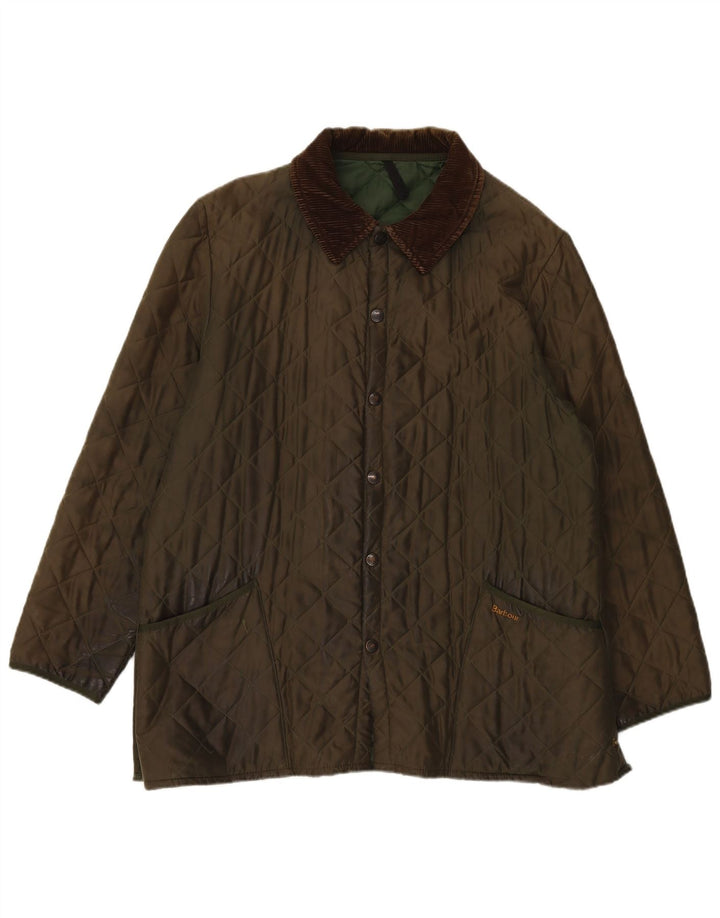 BARBOUR Mens Eskdale Quilted Jacket UK 42 XL Green Polyester