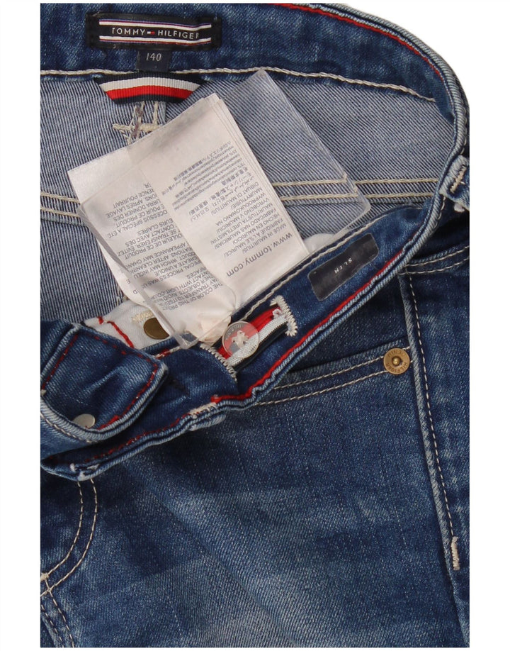 TOMMY HILFIGER Узкие джинсы для мальчиков 9-10 лет W26 L24 Синий хлопок