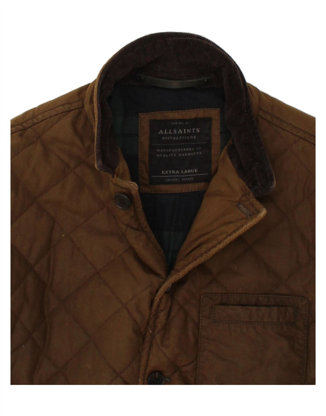 ALL SAINTS Womens Quilted Jacket UK 18 XL Brown Vintage All Saints and Second-Hand All Saints from Messina Hembry 