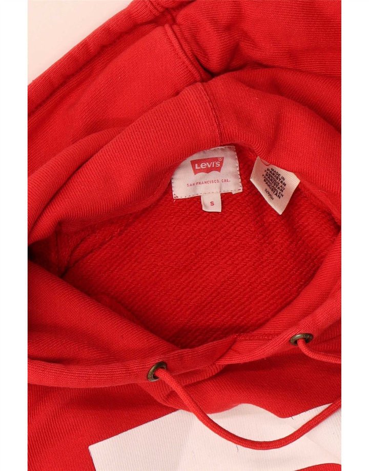 Мужской джемпер с капюшоном Levi's, маленький красный, хлопковый