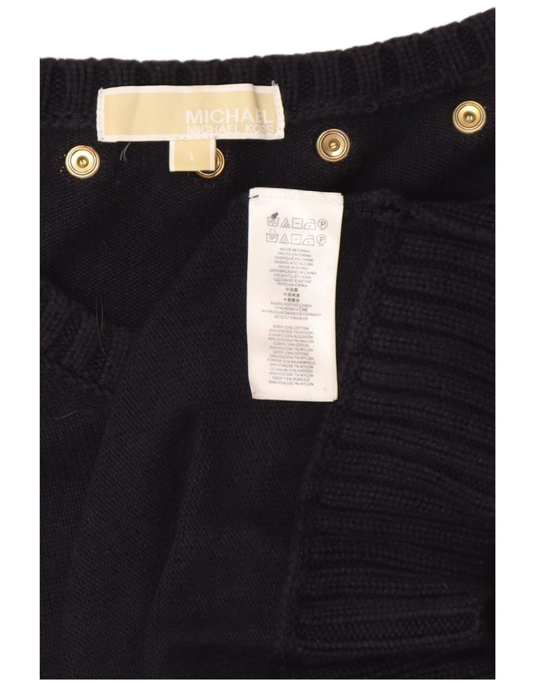 Женское платье-джемпер MICHAEL KORS UK 14, большой темно-синий в пятнистый цвет