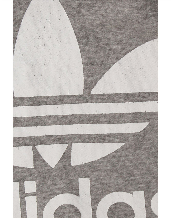 Женский джемпер с капюшоном ADIDAS UK 10, маленький, серый, хлопок