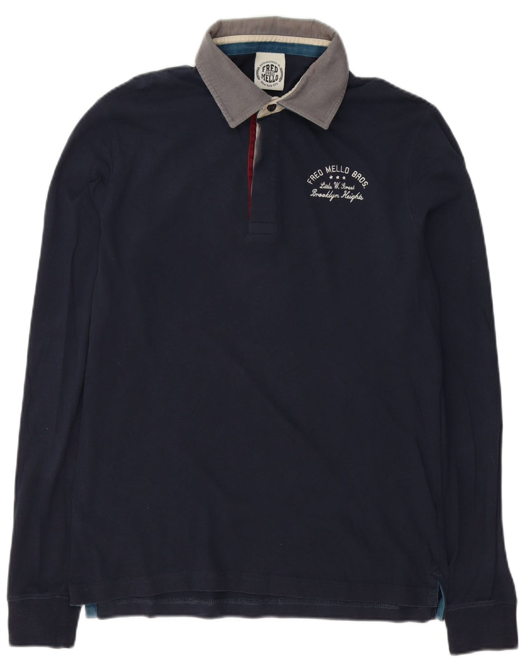 Мужская рубашка-поло для регби с длинным рукавом Fred Mello, темно-синяя, среднего размера