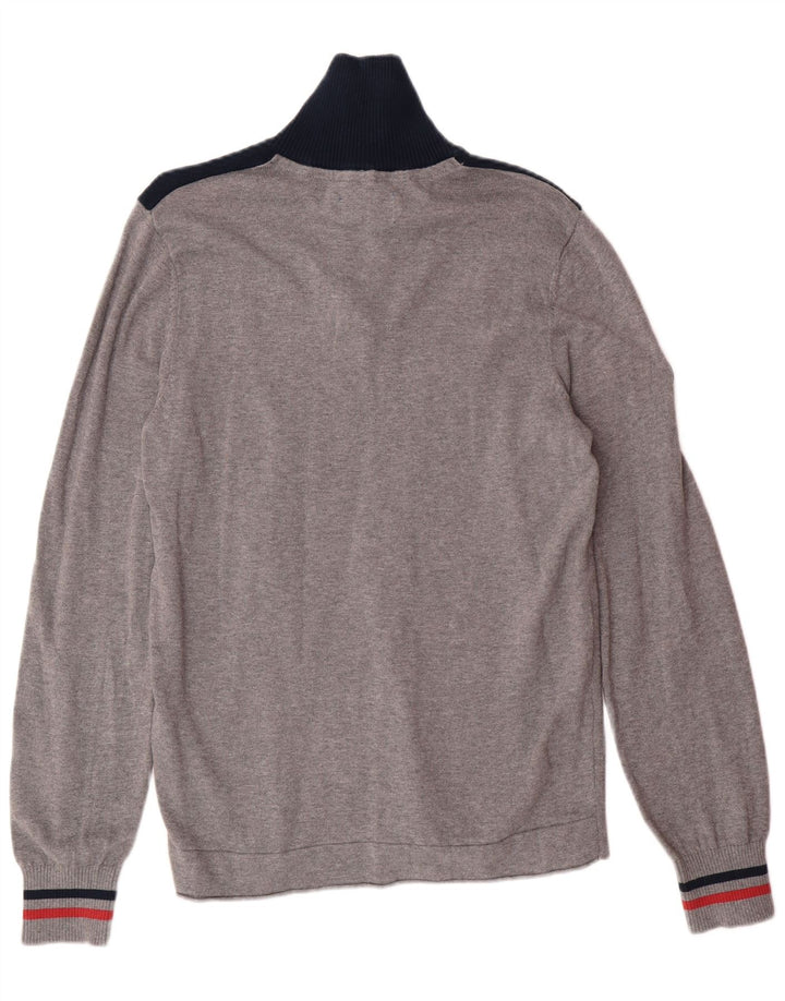 JACK & JONES Мужской джемпер на молнии с рисунком, маленький серый цветной блок