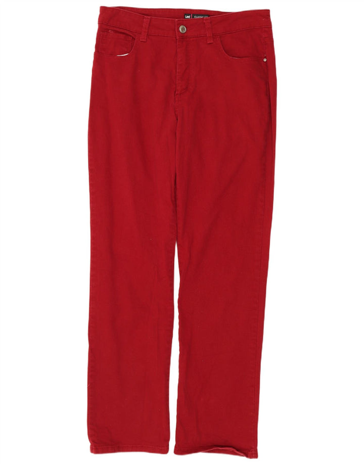 Женские прямые джинсы классического кроя Lee, США 12, большие W32 L30, красный хлопок