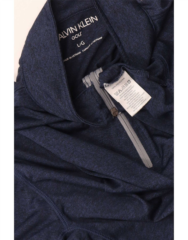 Мужской пуловер с воротником на молнии для гольфа Calvin Klein, большой темно-синий