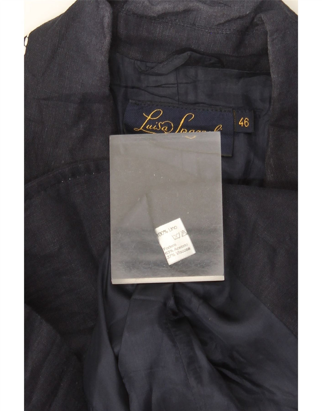 LUISA SPAGNOLI Женский пиджак на 2 пуговицах IT 46, большой темно-синий, льняной