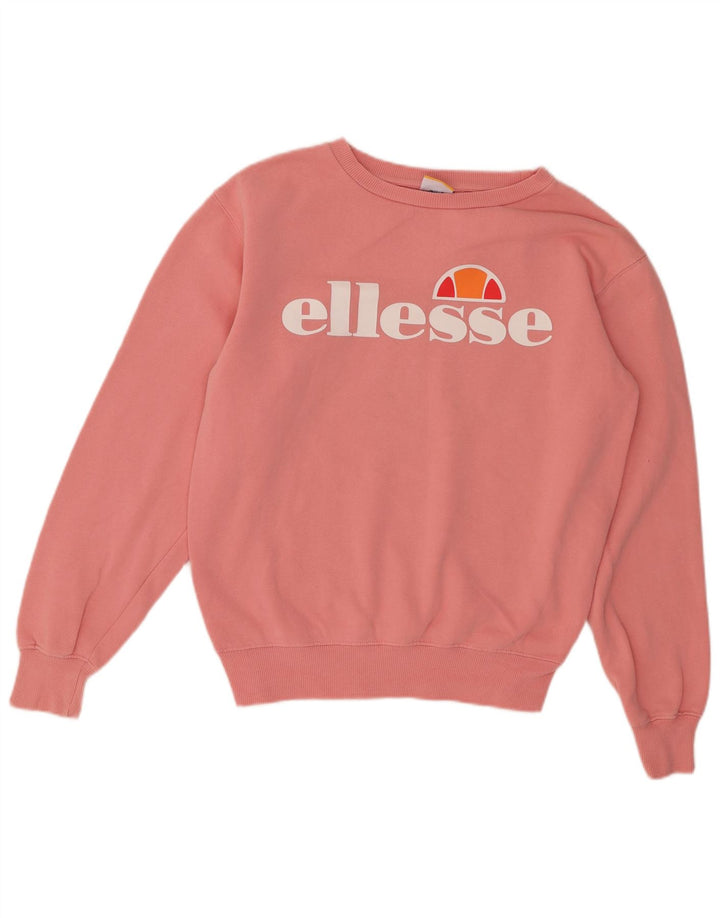ELLESSE Женский свободный свитшот с рисунком, Великобритания, 8, маленький, розовый, хлопок