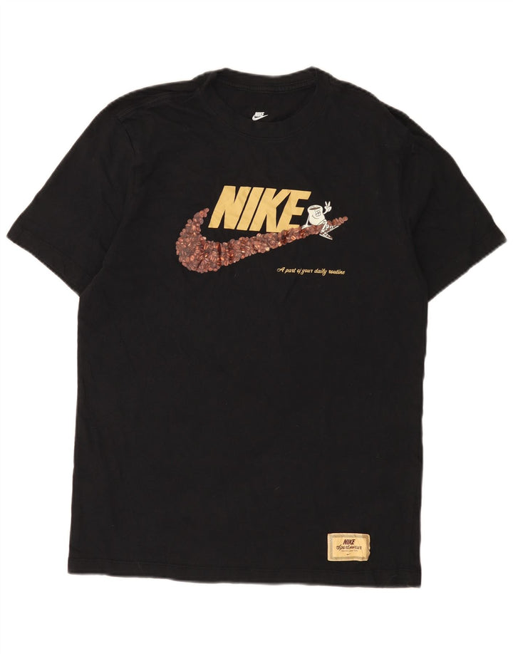 Мужская футболка с рисунком Nike, средний черный хлопок