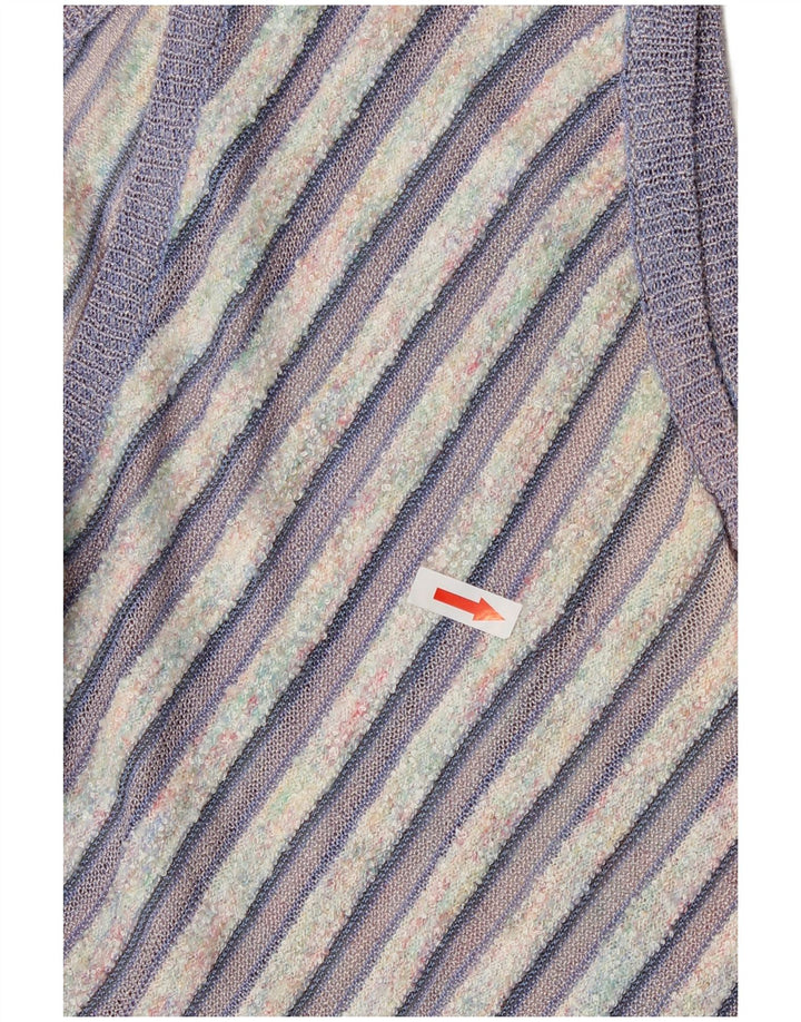 Винтажная женская майка-майка UK 12, средний фиолетовый в полоску