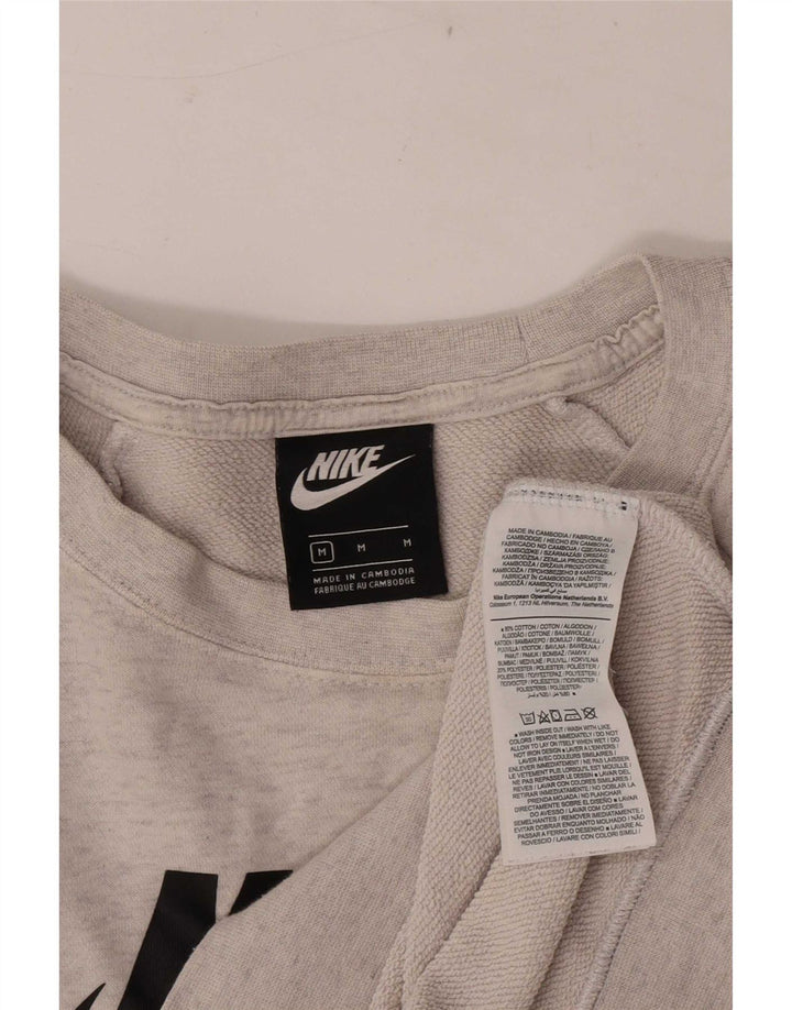 Женский свитер с рисунком Nike UK 14, хлопковый джемпер среднего серого цвета с крапинками