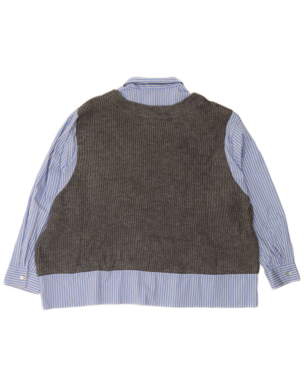 Женская трикотажная рубашка без рукавов ZARA UK 6 XS в синюю полоску