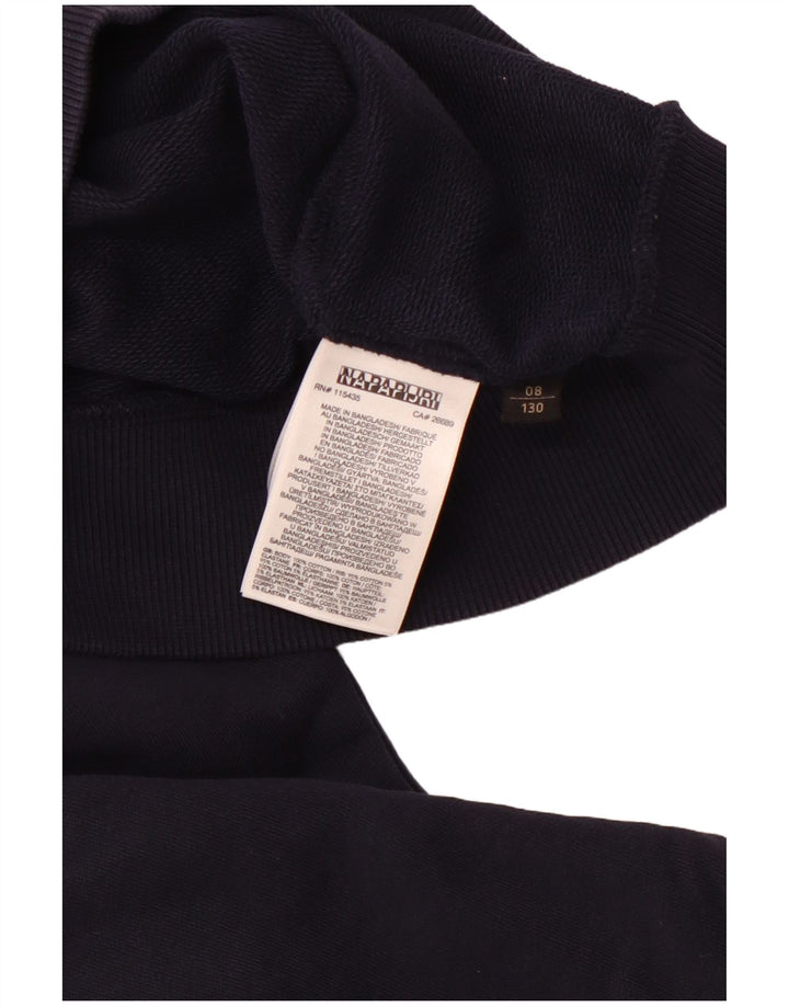 NAPAPIJRI Джемпер с капюшоном и рисунком для мальчиков, 7–8 лет, темно-синий, хлопок