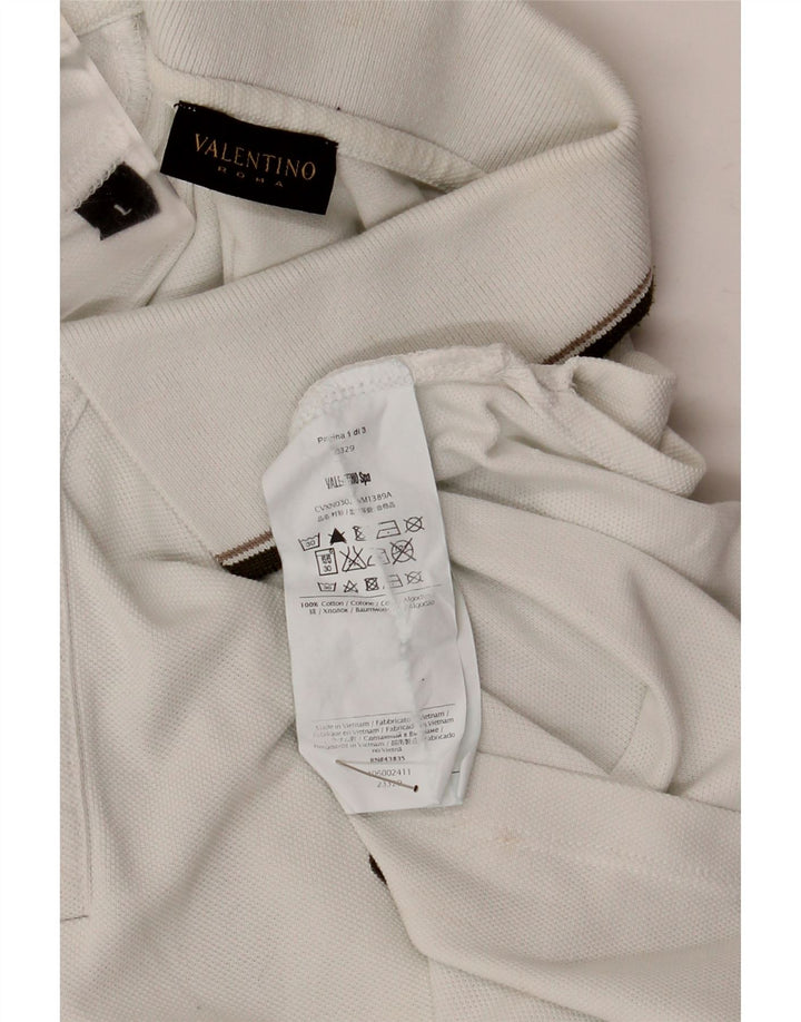 Мужская рубашка-поло VALENTINO, большая белая хлопковая