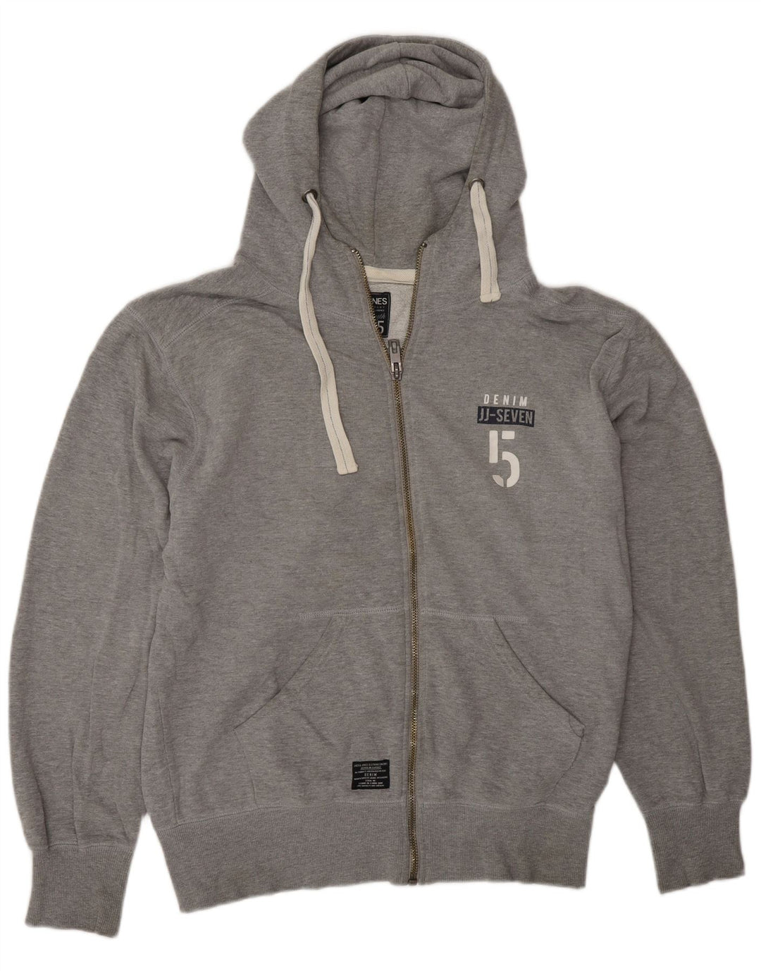 Мужской свитер с капюшоном и молнией с рисунком Jack & Jones XL, серый