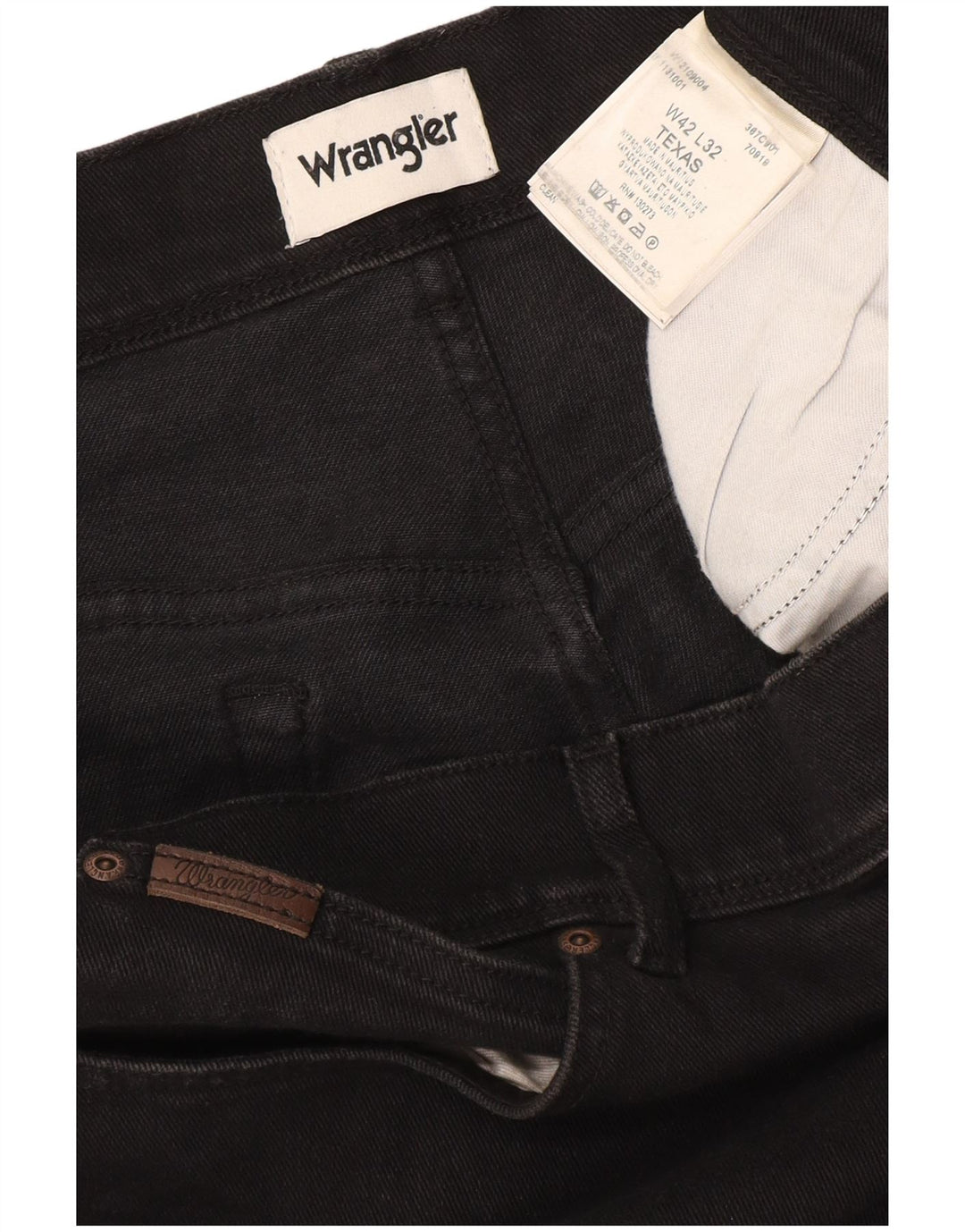 Мужские прямые джинсы Wrangler Texas W42 L32, черный хлопок
