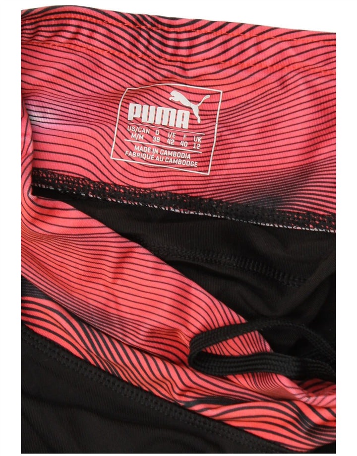 Женские леггинсы Puma UK 12, средние, черные с геометрическим узором