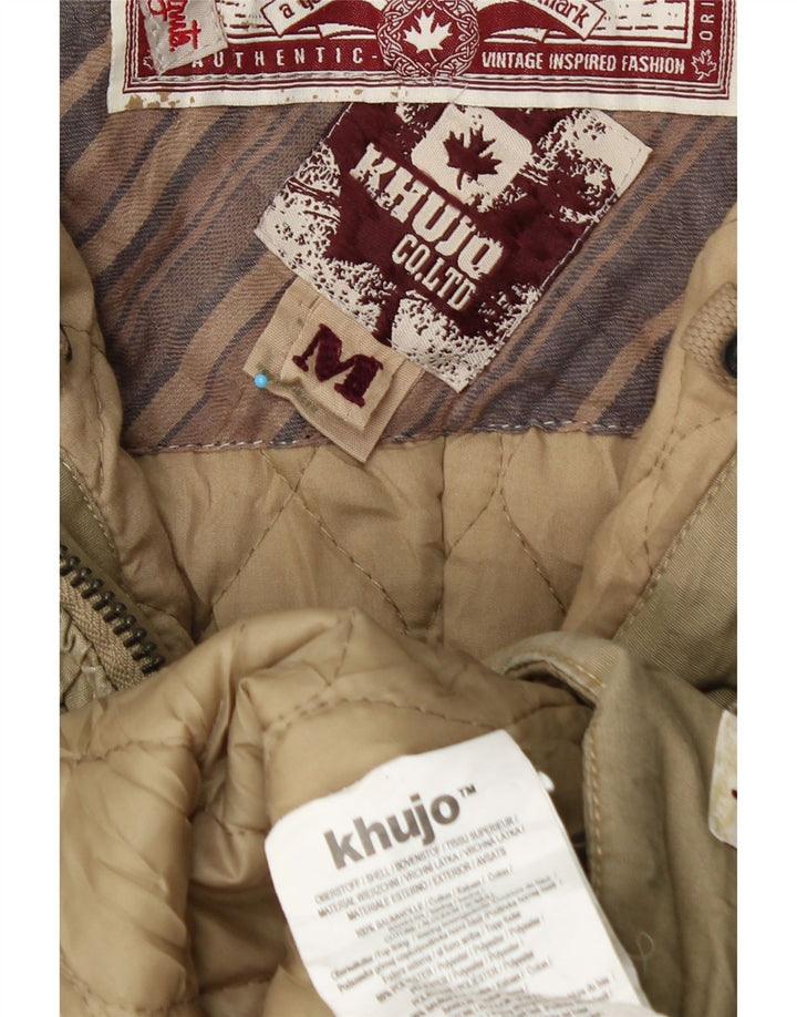 Женская ветровка KHUJO с капюшоном UK 14, хлопок среднего размера, хаки, зимняя