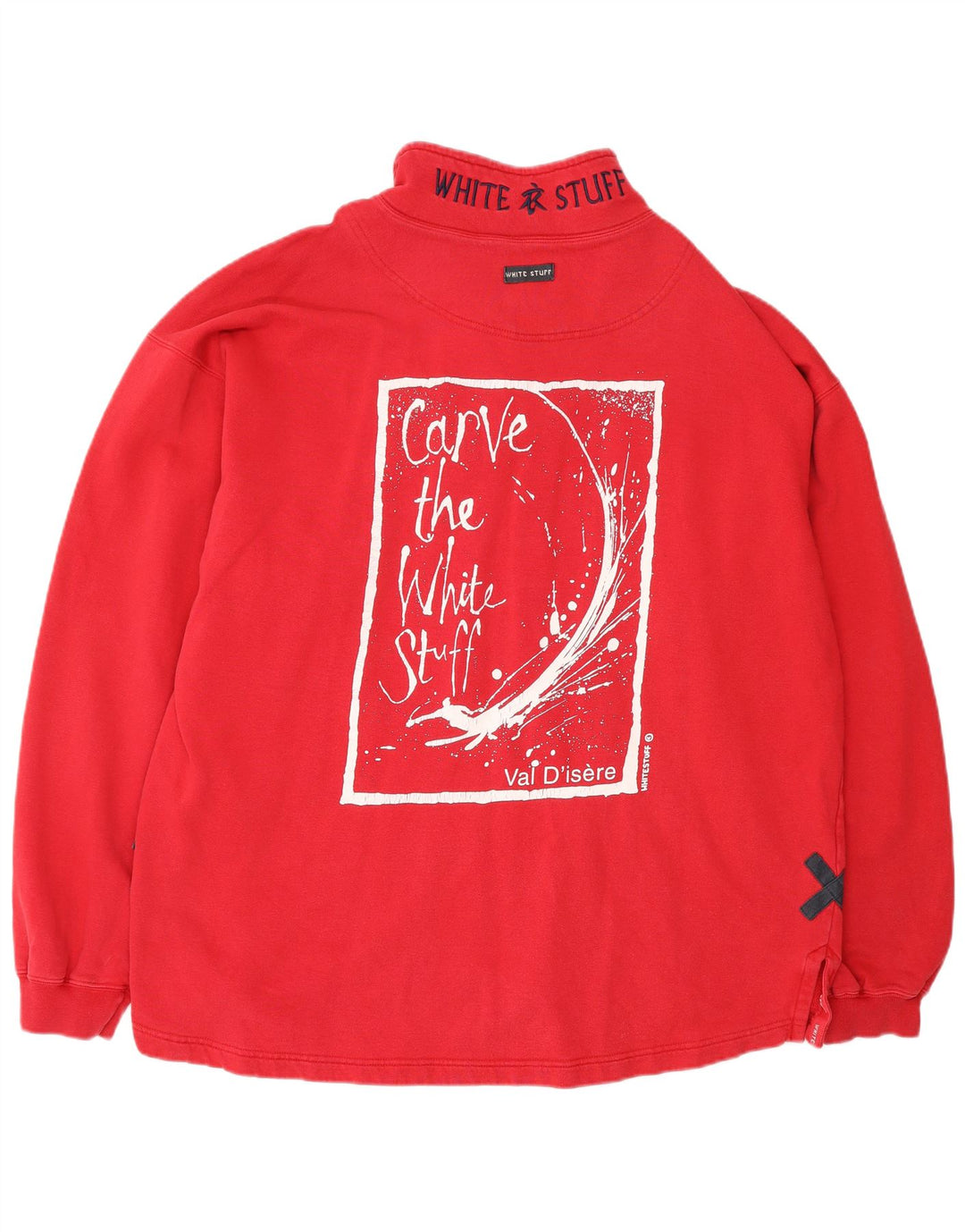 Мужской свободный свитшот на молнии с воротником WHITE STUFF, джемпер XL, красный