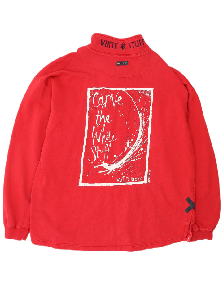 Мужской свободный свитшот на молнии с воротником WHITE STUFF, джемпер XL, красный