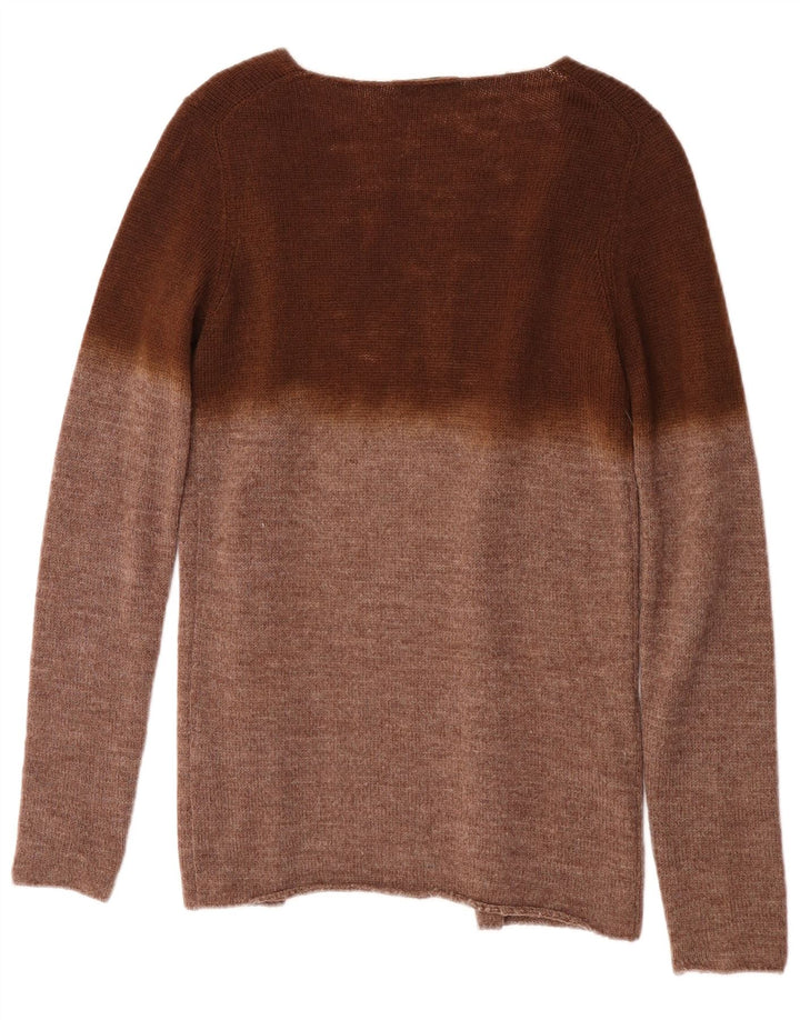 Женский кардиган Prada IT 42, средний коричневый цвет с цветными блоками, шерсть альпаки