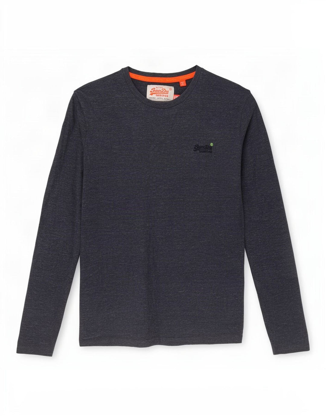 Мужской топ Superdry с длинным рукавом, маленький темно-синий, крапчатый, хлопок