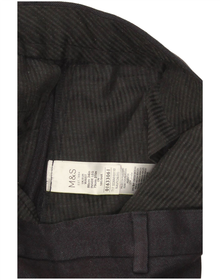 Мужские повседневные брюки стандартного кроя Marks & Spencer W34 L31 темно-синие